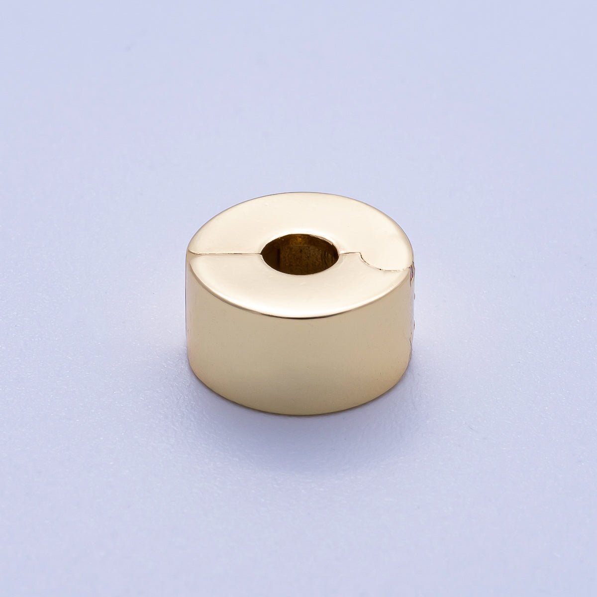 16K Gold Filled 10mm Snap Clip Open Minimalist Spacer Rondelle | Beads-00233