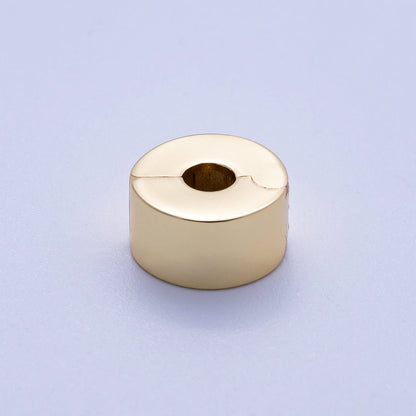 16K Gold Filled 10mm Snap Clip Open Minimalist Spacer Rondelle | Beads-00233