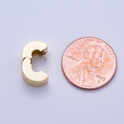 16K Gold Filled 10mm Snap Clip Open Minimalist Spacer Rondelle | Beads-00233