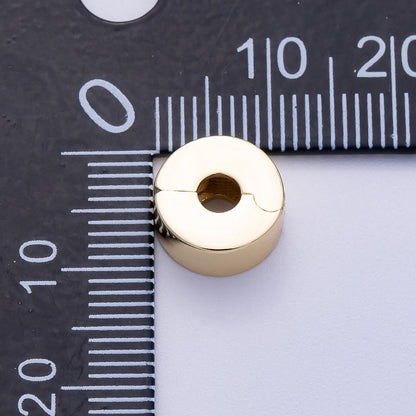 16K Gold Filled 10mm Snap Clip Open Minimalist Spacer Rondelle | Beads-00233
