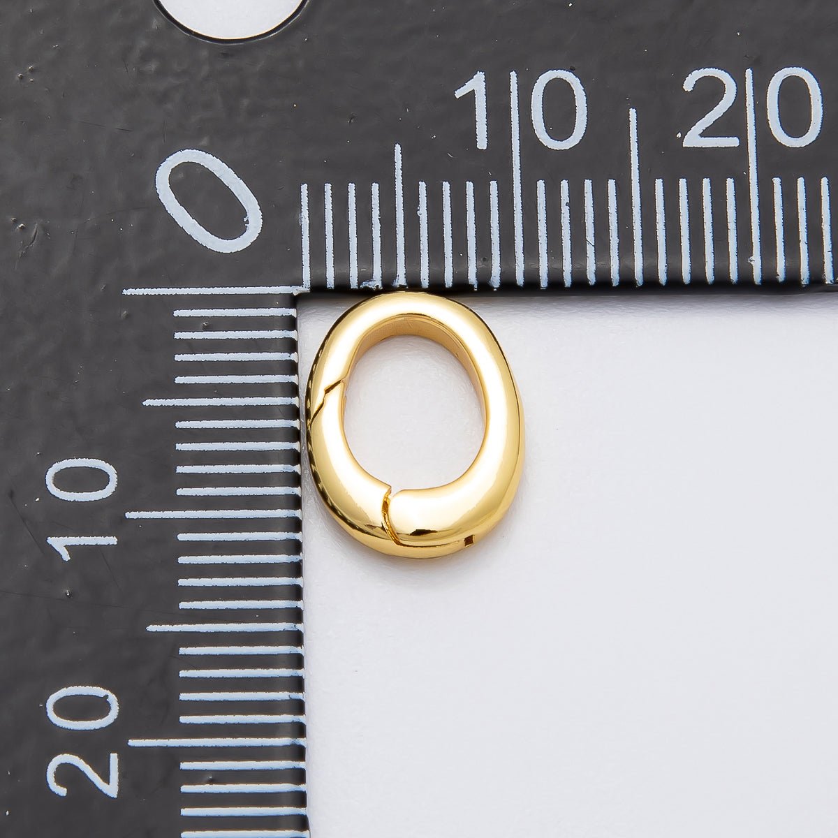 16K Gold Filled 11.5mm Minimalist Push Gate Oval Enhancer Charm Holder | Findings-00134