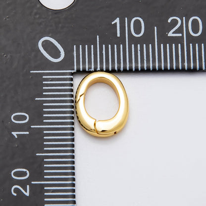 16K Gold Filled 11.5mm Minimalist Push Gate Oval Enhancer Charm Holder | Findings-00134