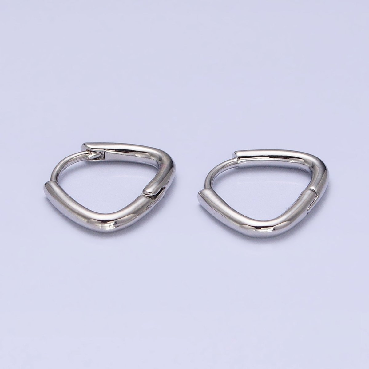 16K Gold Filled 11.5mm Triangle Minimalist Cartilage Huggie Earrings in Gold &amp; Silver | AB825 AD823