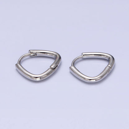 16K Gold Filled 11.5mm Triangle Minimalist Cartilage Huggie Earrings in Gold &amp; Silver | AB825 AD823