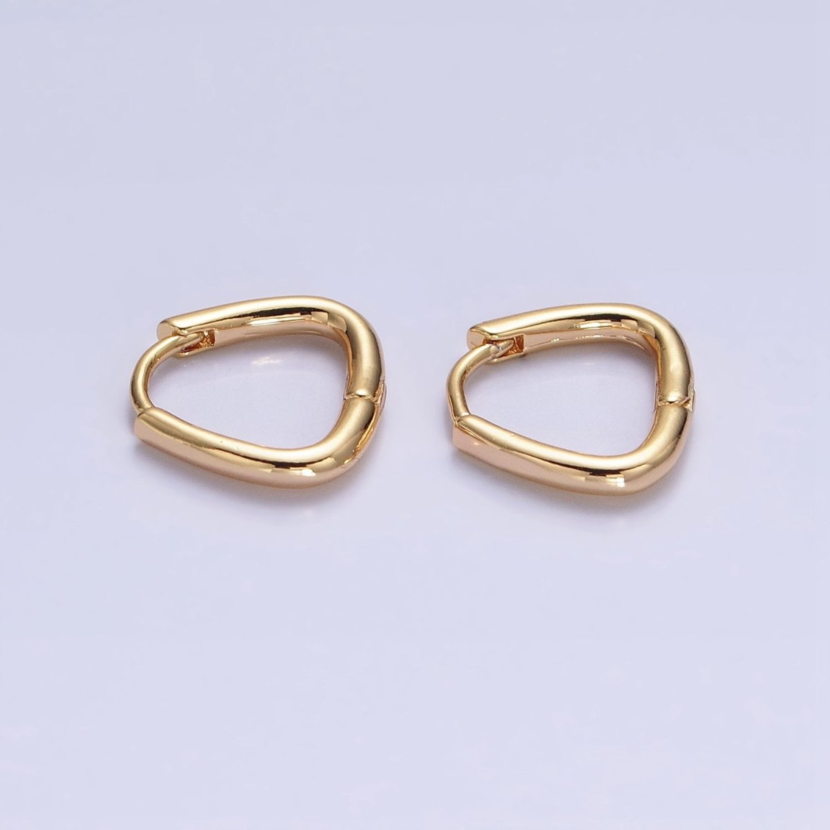 16K Gold Filled 11.5mm Triangle Minimalist Cartilage Huggie Earrings in Gold &amp; Silver | AB825 AD823