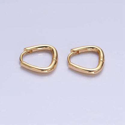 16K Gold Filled 11.5mm Triangle Minimalist Cartilage Huggie Earrings in Gold &amp; Silver | AB825 AD823