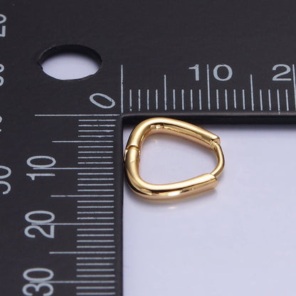 16K Gold Filled 11.5mm Triangle Minimalist Cartilage Huggie Earrings in Gold &amp; Silver | AB825 AD823