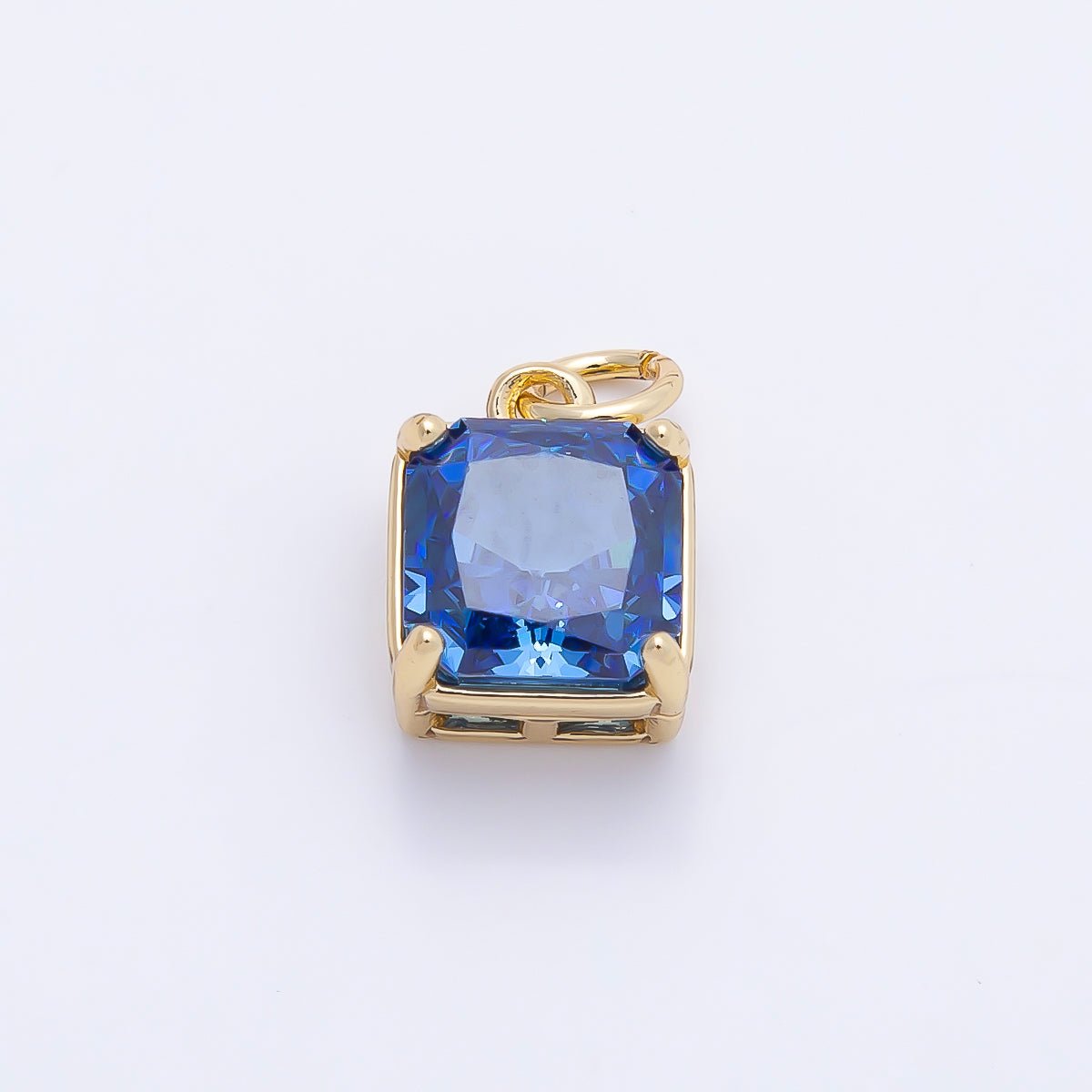 16K Gold Filled 11mm Birthstone CZ Square Charm | Charms-01172 ~ Charms-01183