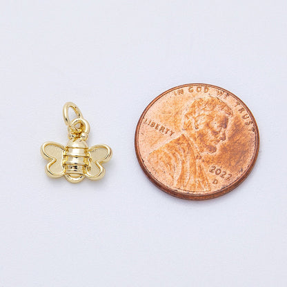 16K Gold Filled 11mm Bumble Bee Insect Animal 3D Multidimensional Charm | Charms-00121