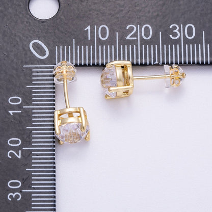16K Gold Filled 11mm Clear CZ Teardrop Stud Earrings | Earrings-00332