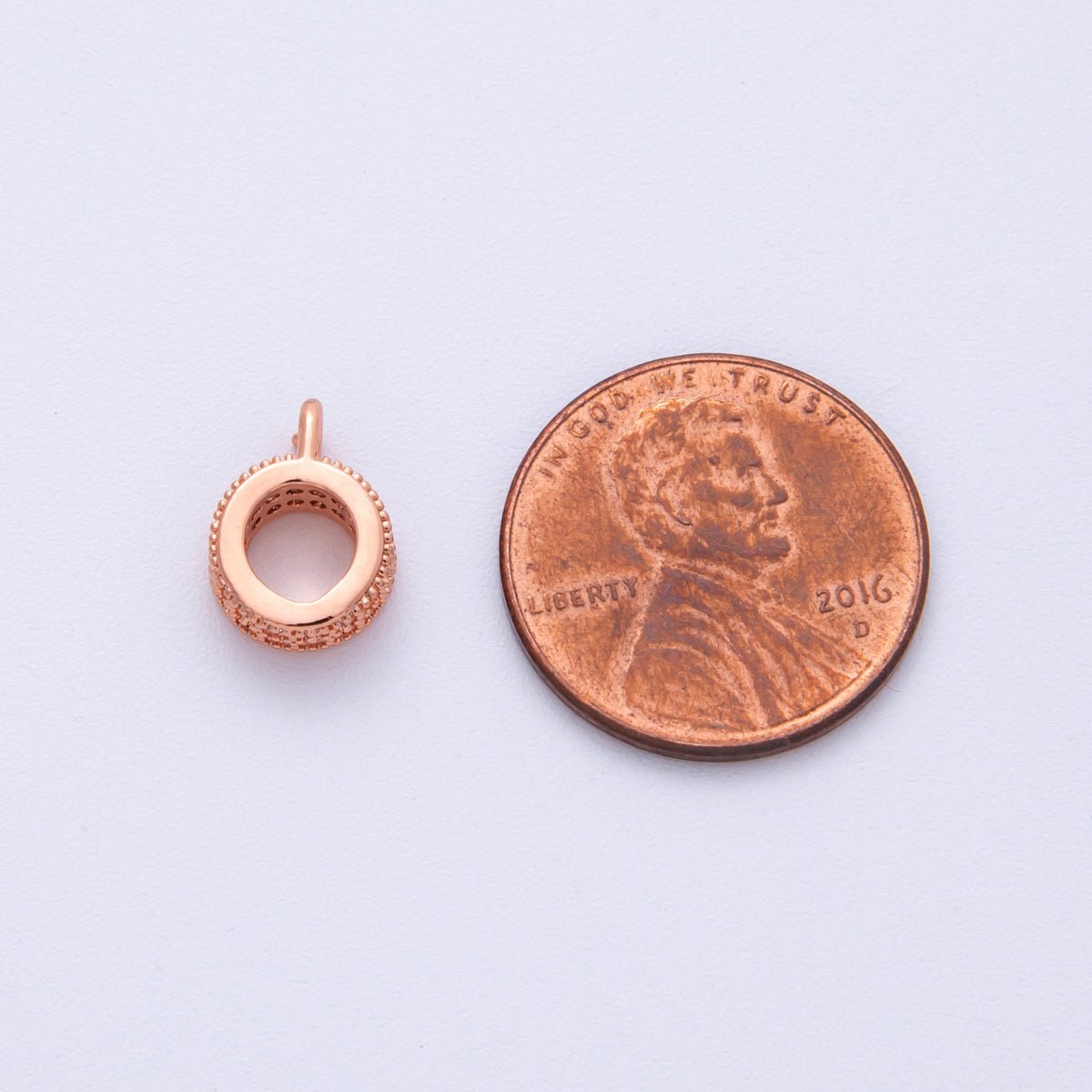 16K Gold Filled 11mm Double Micro Paved CZ Rondelle Loop Drop Finding in Gold, Silver and Rose Gold | Findings 00024 - 00026