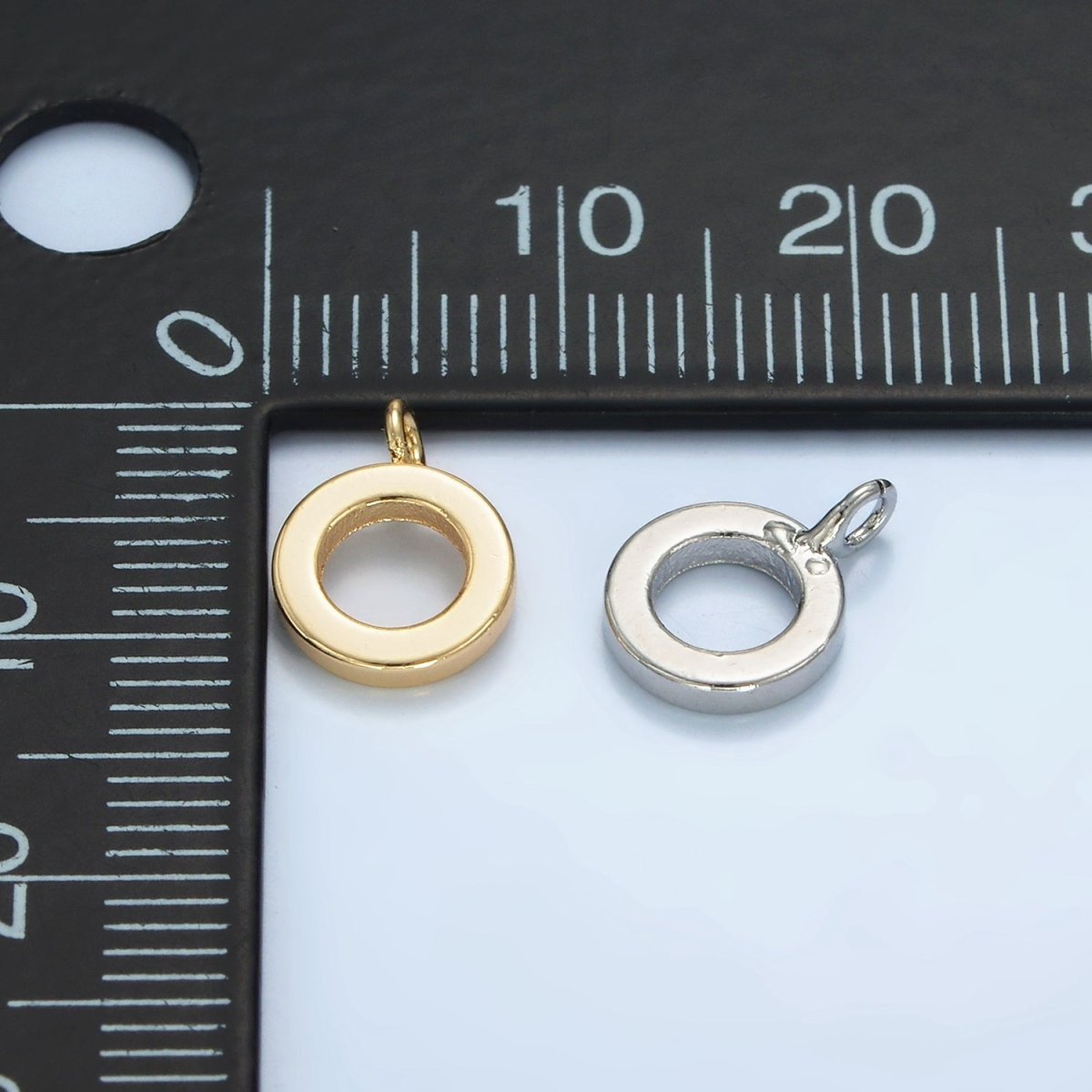 16K Gold Filled 11mm Minimalist Thin Rhondelle Open Loop Findings in Gold &amp; Silver | Z856