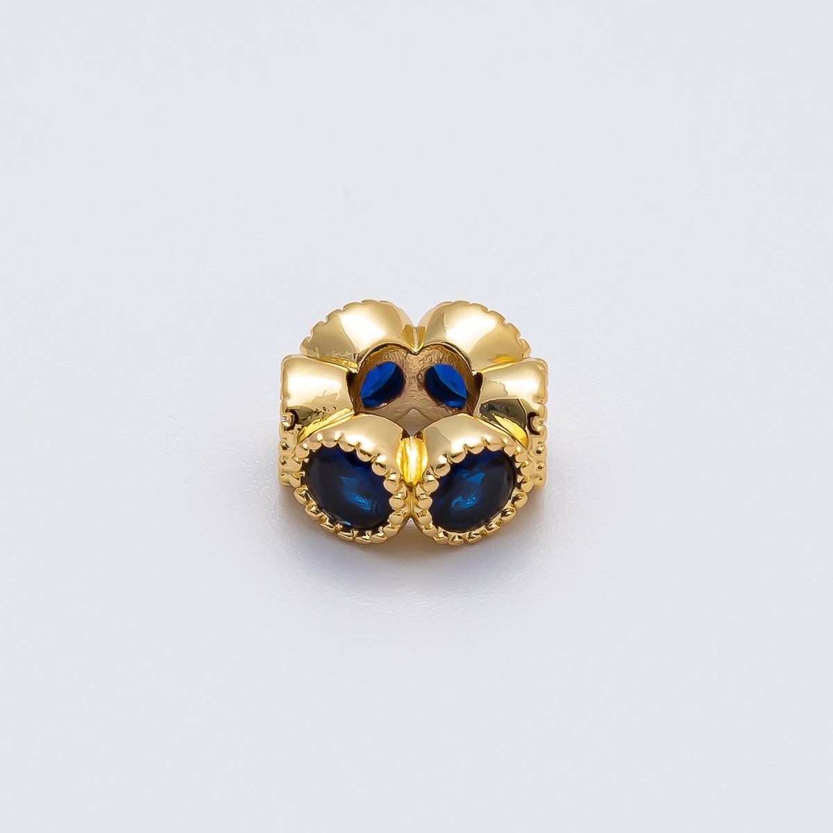 16K Gold Filled 11mm Personalized Round Beaded Birthstone CZ Rondelle Spacer Set | Beads-00196 ~ Beads-00207