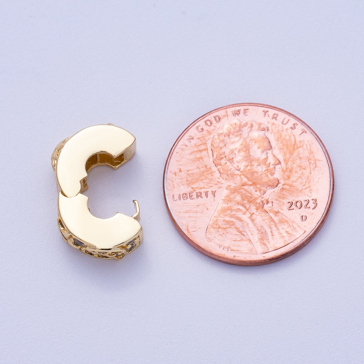 16K Gold Filled 11mm Snap Clip Open Micro Paved CZ Celestial Sun Star Spacer Rondelle | Beads-00232