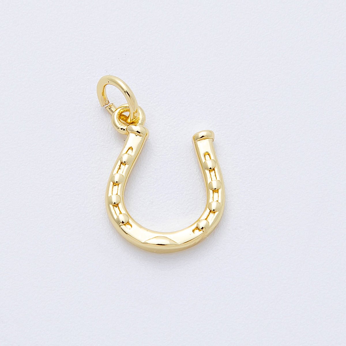 16K Gold Filled 12.5mm Horseshoe Double Sided Multidimensional 3D Mini Charm | Charms-00129
