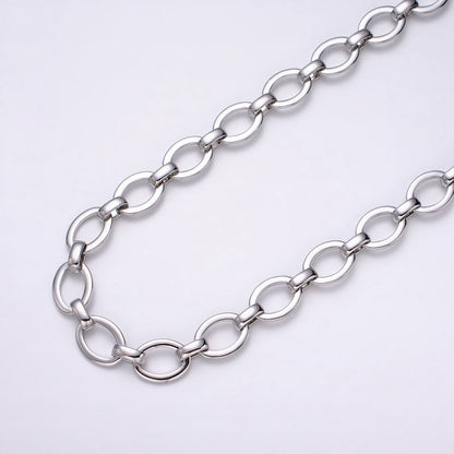 16K Gold Filled 12.5mm Oval Cable Unfinished Chain by Yard in Gold &amp; Silver | ROLL-1223 ROLL-1224 Clearance Pricing