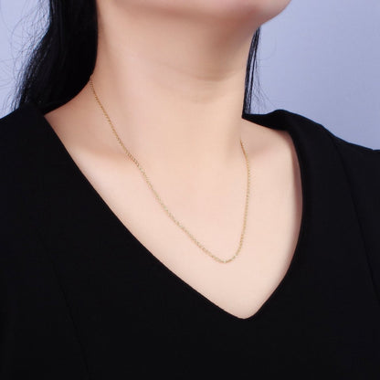 16K Gold Filled 1.2mm Dainty Cable 18 Inch Layering Chain Necklace | WA-1938 Clearance Pricing