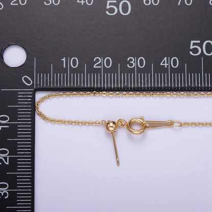 16K Gold Filled 1.2mm Dainty Cable 18.5 Inch Slider Chain Necklace | WA-1939 Clearance Pricing