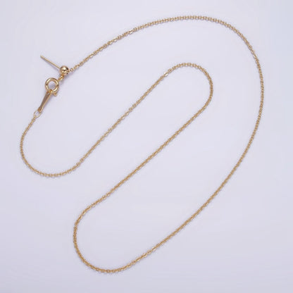 16K Gold Filled 1.2mm Dainty Cable 18.5 Inch Slider Chain Necklace | WA-1939 Clearance Pricing