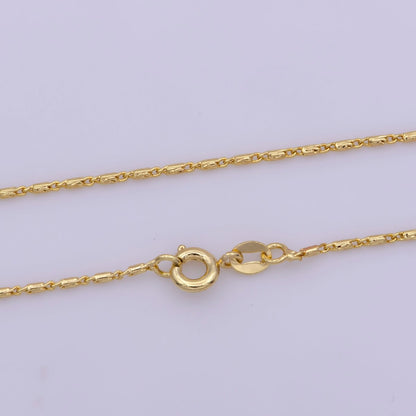 16K Gold Filled 1.2mm Dainty Scroll 18 Inch Layering Chain Necklace | WA-380 Clearance Pricing