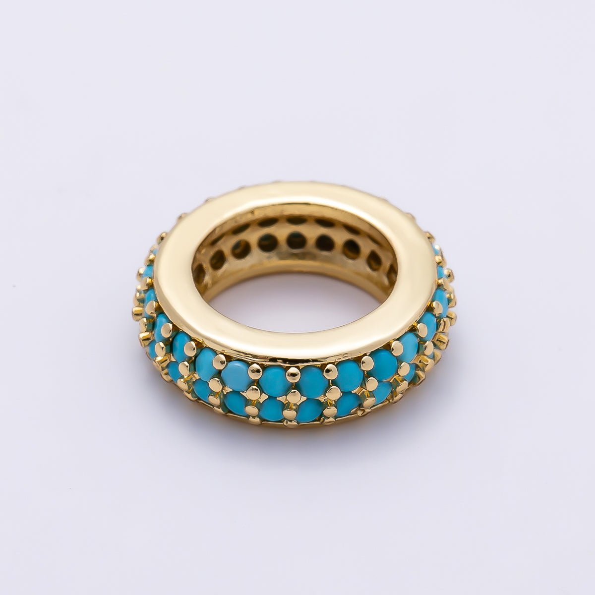 16K Gold Filled 12mm Micro Paved CZ Thin Rondelle Bead | Beads-00482 ~ Beads-00487