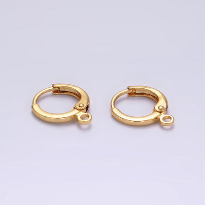 16K Gold Filled 12mm Minimalist Huggie Open Loop Earrings Findings Supply | Z565