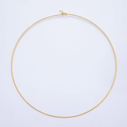 16K Gold Filled 1.2mm Minimalist Thin Torque Tube Floating Collar Necklace in Gold &amp; Silver | WA-04444 WA-04445