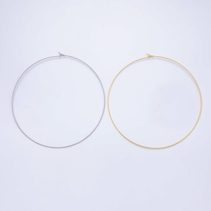 16K Gold Filled 1.2mm Minimalist Thin Torque Tube Floating Collar Necklace in Gold &amp; Silver | WA-04444 WA-04445