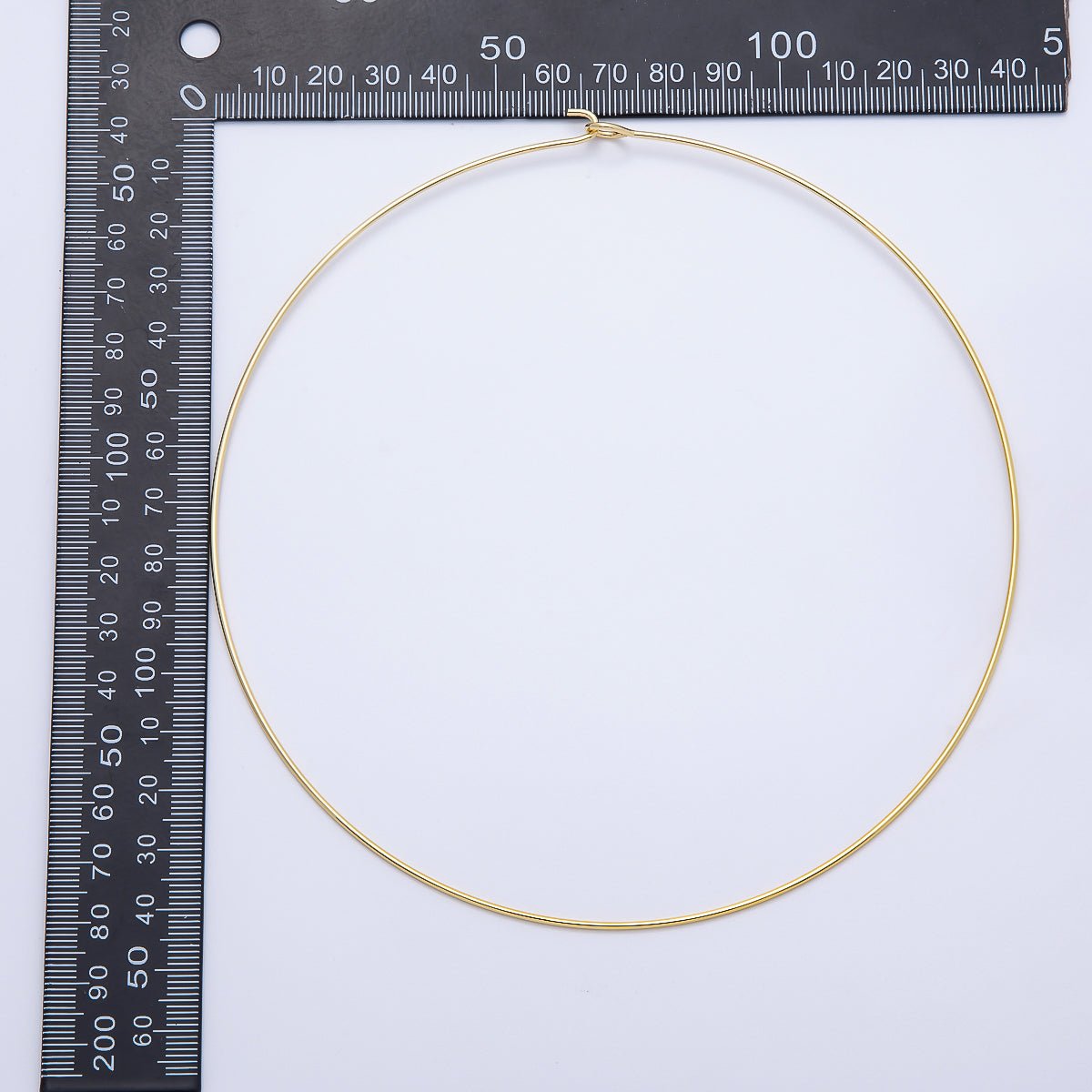 16K Gold Filled 1.2mm Minimalist Thin Torque Tube Floating Collar Necklace in Gold &amp; Silver | WA-04444 WA-04445