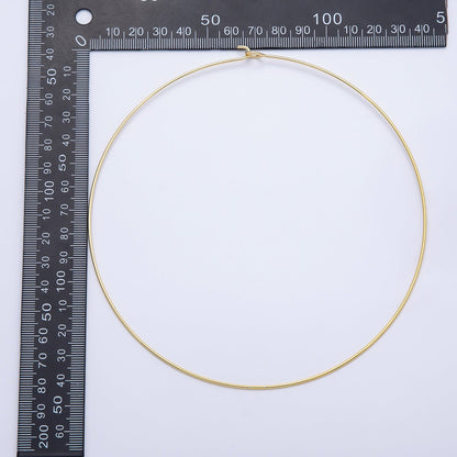 16K Gold Filled 1.2mm Minimalist Thin Torque Tube Floating Collar Necklace in Gold &amp; Silver | WA-04444 WA-04445
