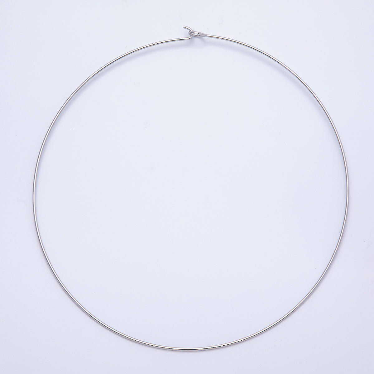 16K Gold Filled 1.2mm Minimalist Thin Torque Tube Floating Collar Necklace in Gold &amp; Silver | WA-04444 WA-04445