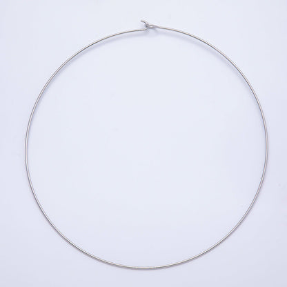 16K Gold Filled 1.2mm Minimalist Thin Torque Tube Floating Collar Necklace in Gold &amp; Silver | WA-04444 WA-04445