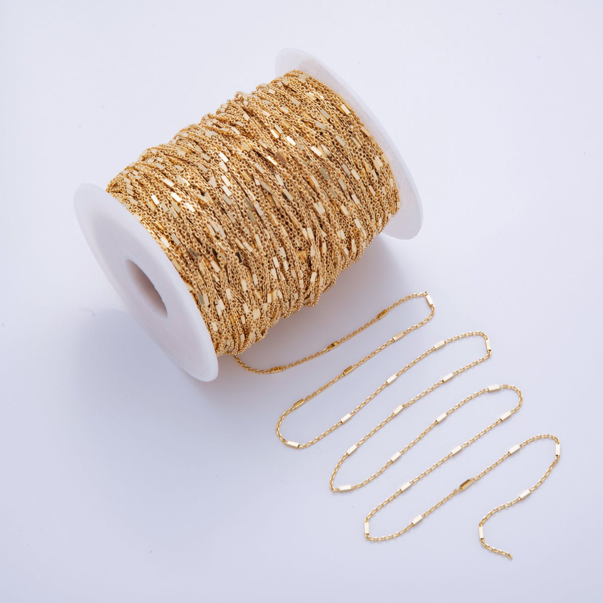 16K Gold Filled 1.2mm Rectangular Satellite Cable Unfinished Chain by Yard | Roll-1571