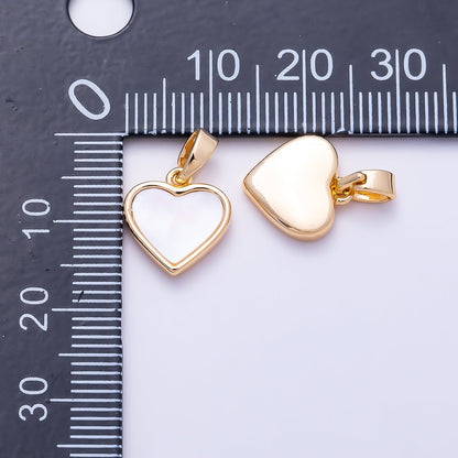 16K Gold Filled 12mm Shell Pearl Heart Bezel Charm | Charms-01503