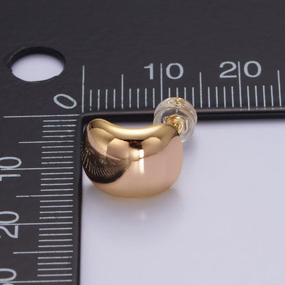 16K Gold Filled 12mm Wide Dome C-Shaped Cartilage Hoop Earrings | AE891