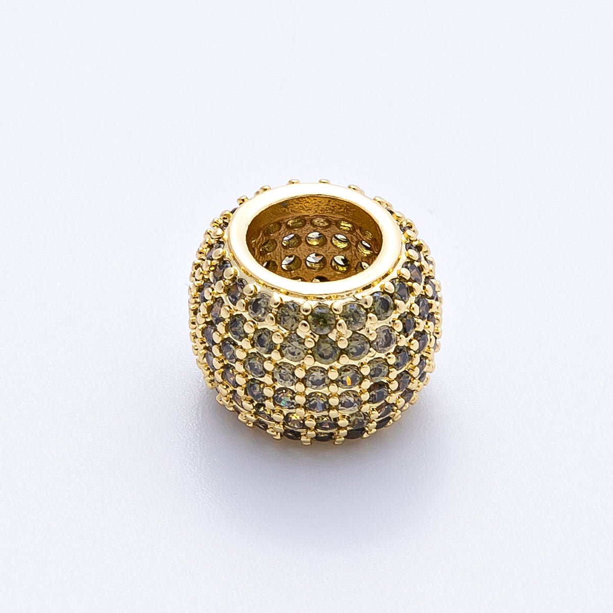 16K Gold Filled 12mm Wide Micro Paved CZ Birthstone Spacer Set | Beads-00039 - Beads-00050