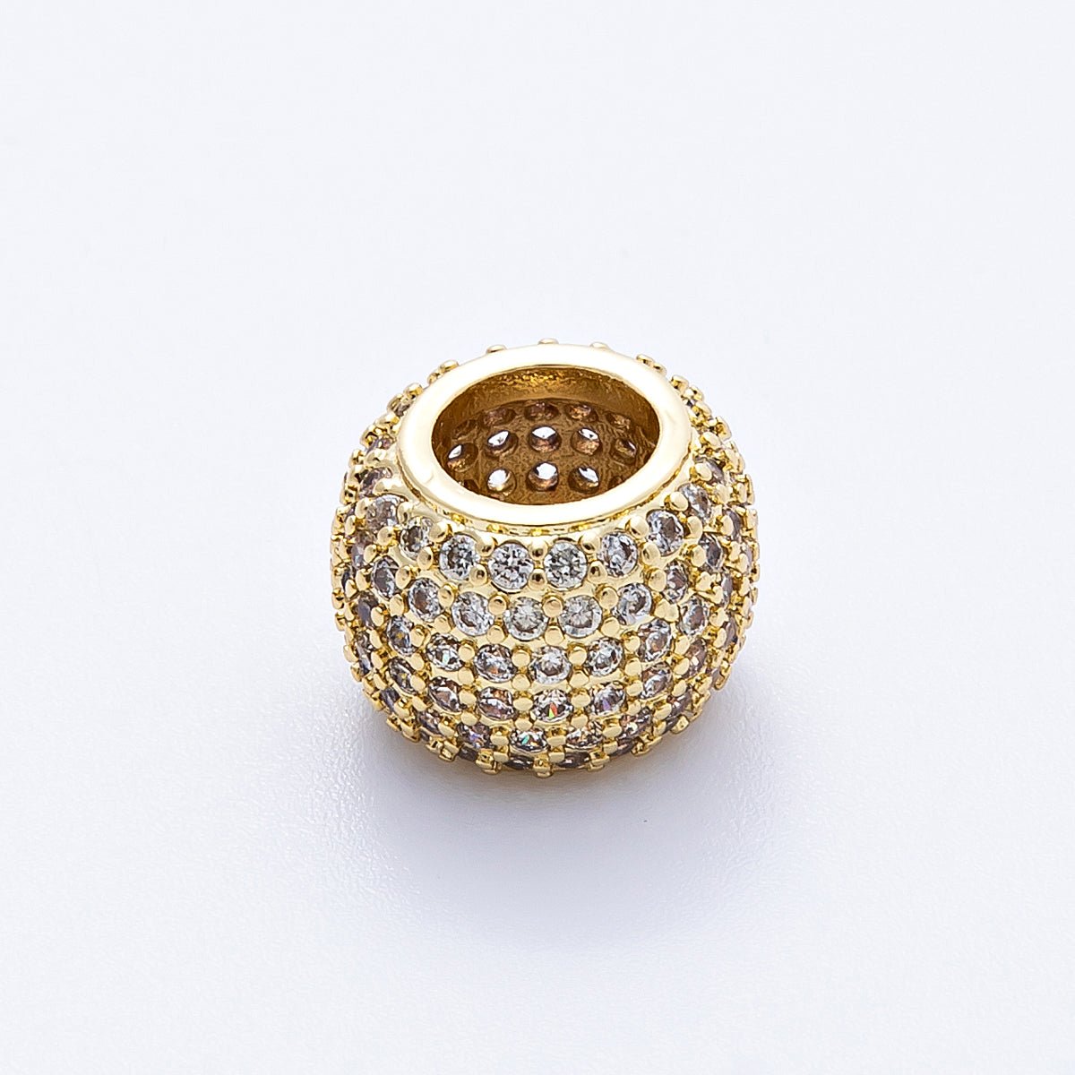 16K Gold Filled 12mm Wide Micro Paved CZ Birthstone Spacer Set | Beads-00039 - Beads-00050