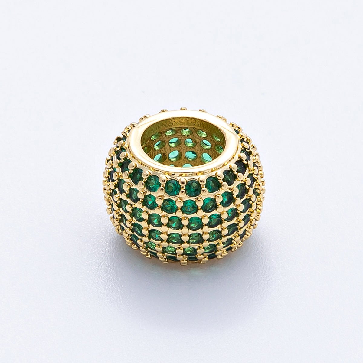 16K Gold Filled 12mm Wide Micro Paved CZ Birthstone Spacer Set | Beads-00039 - Beads-00050