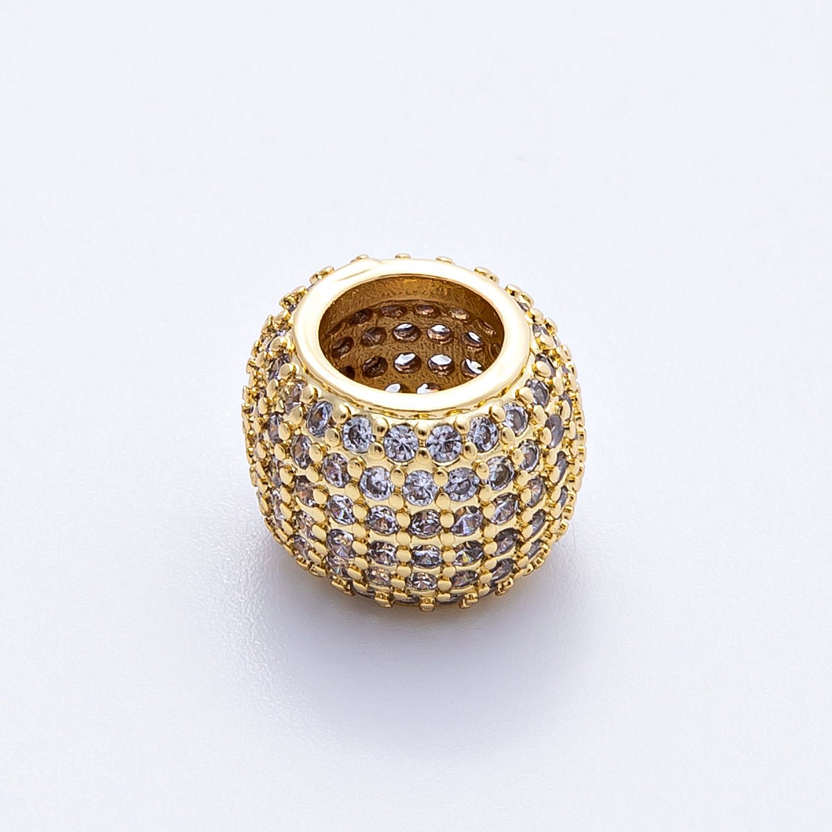 16K Gold Filled 12mm Wide Micro Paved CZ Birthstone Spacer Set | Beads-00039 - Beads-00050