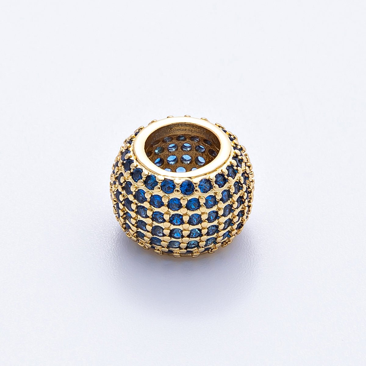 16K Gold Filled 12mm Wide Micro Paved CZ Birthstone Spacer Set | Beads-00039 - Beads-00050
