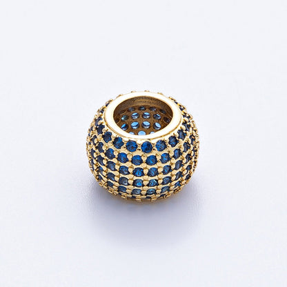 16K Gold Filled 12mm Wide Micro Paved CZ Birthstone Spacer Set | Beads-00039 - Beads-00050
