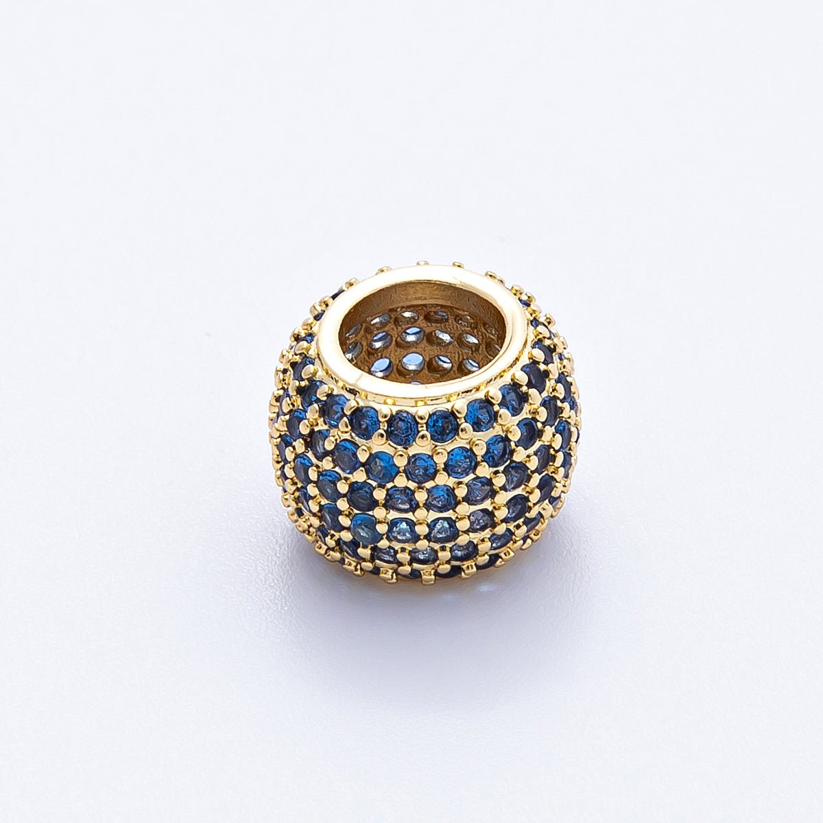 16K Gold Filled 12mm Wide Micro Paved CZ Birthstone Spacer Set | Beads-00039 - Beads-00050