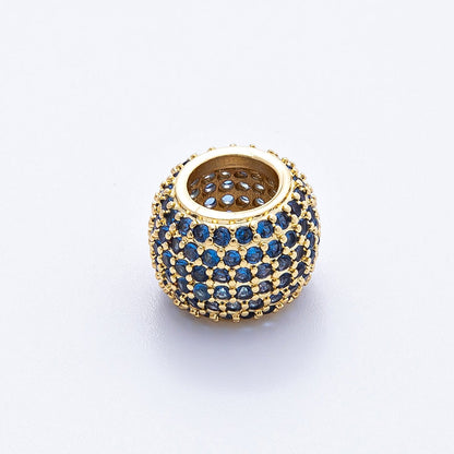 16K Gold Filled 12mm Wide Micro Paved CZ Birthstone Spacer Set | Beads-00039 - Beads-00050