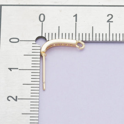 16K Gold Filled 13.5mm Micro Paved CZ Linear Drop Stud Earrings in Gold &amp; Silver | Findings-00094 Findings-00093