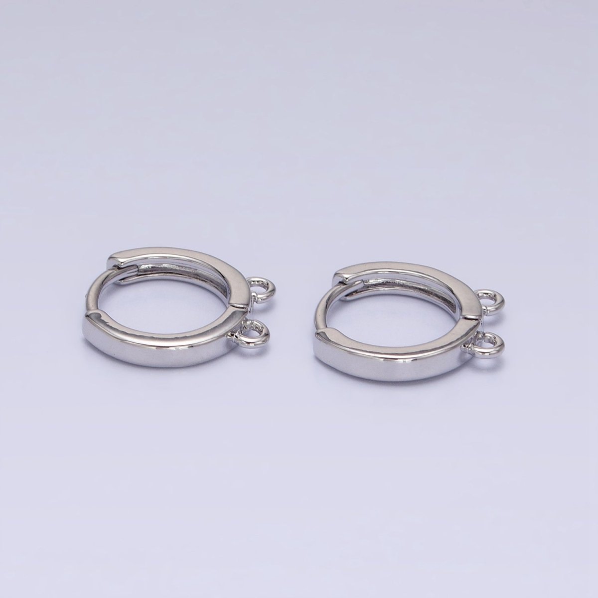 16K Gold Filled 13.5mm Thin Double Open Loop Huggie Earrings Supply in Gold &amp; Silver | Z-225 Z-226