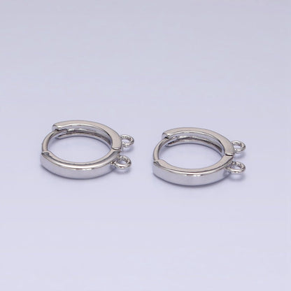 16K Gold Filled 13.5mm Thin Double Open Loop Huggie Earrings Supply in Gold &amp; Silver | Z-225 Z-226
