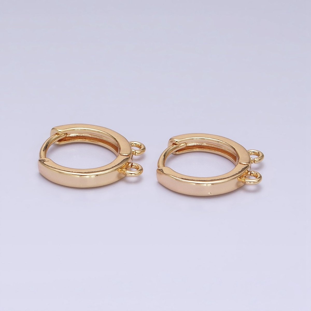 16K Gold Filled 13.5mm Thin Double Open Loop Huggie Earrings Supply in Gold &amp; Silver | Z-225 Z-226