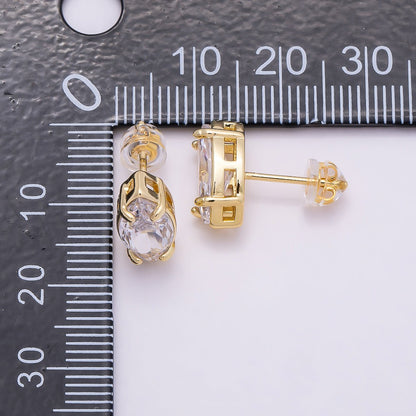 16K Gold Filled 13mm Clear Marquise CZ Stud Earrings in Gold &amp; Silver | Earrings-00405 - Earrings-00406