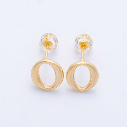 16K Gold Filled 13mm Minimalist Open Oval Drop Stud | Earrings-00228