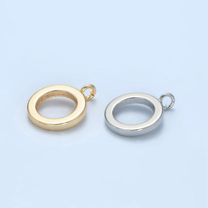 16K Gold Filled 13mm Minimalist Thin Rhondelle Open Loop Findings in Gold &amp; Silver | Z-00858